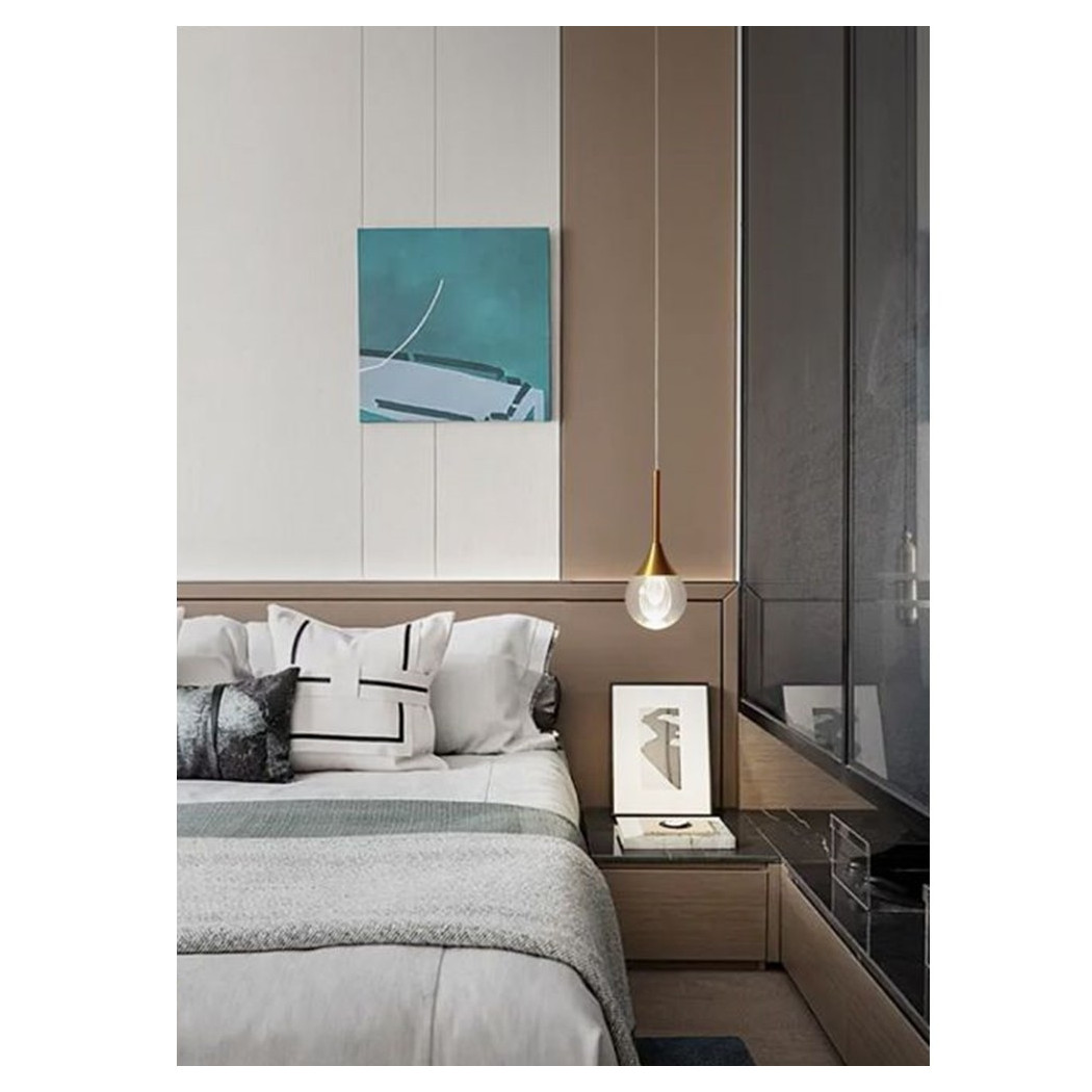 foto del prodotto trade shop lampadario moderno led 5w globo lampada dorata pendente luce 3000k 4000k 6500k lp 41 bianco naturale 