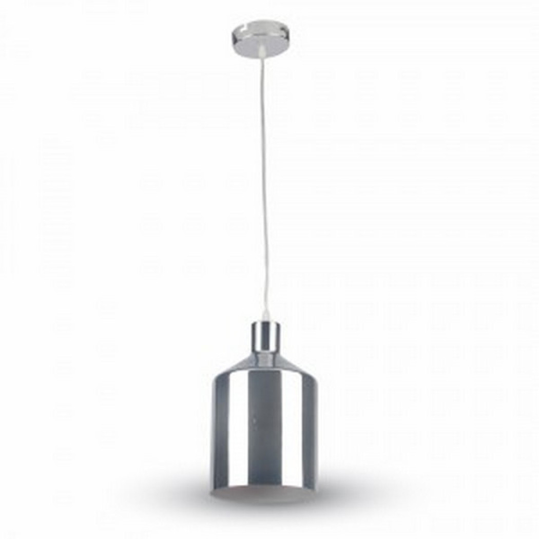 foto del prodotto trade shop lampadario pendente lampada a sospensione cromato a forma di cilindro vt 8175 