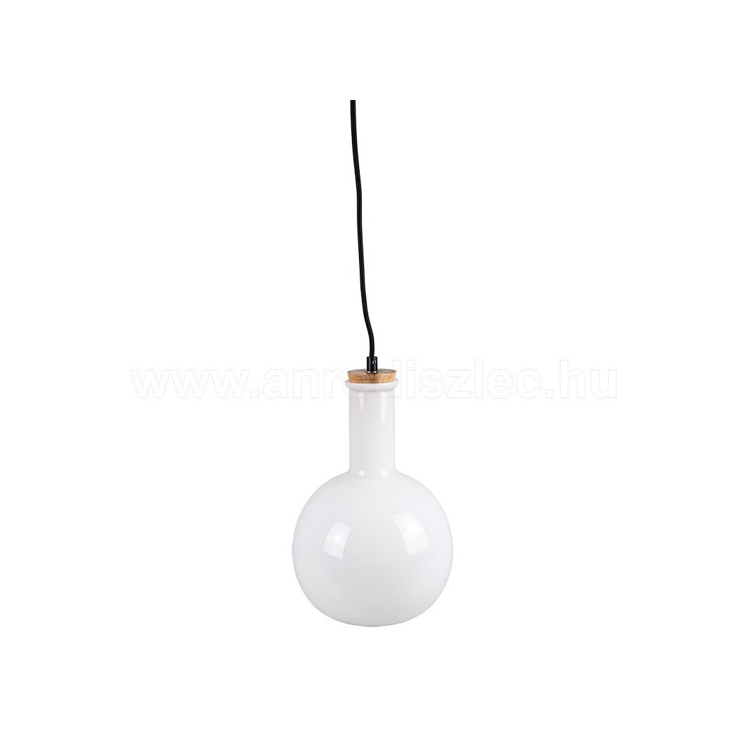 foto del prodotto trade shop lampadario pendente lampada a sospensione in legno e vetro bianco chiaro rotondo 