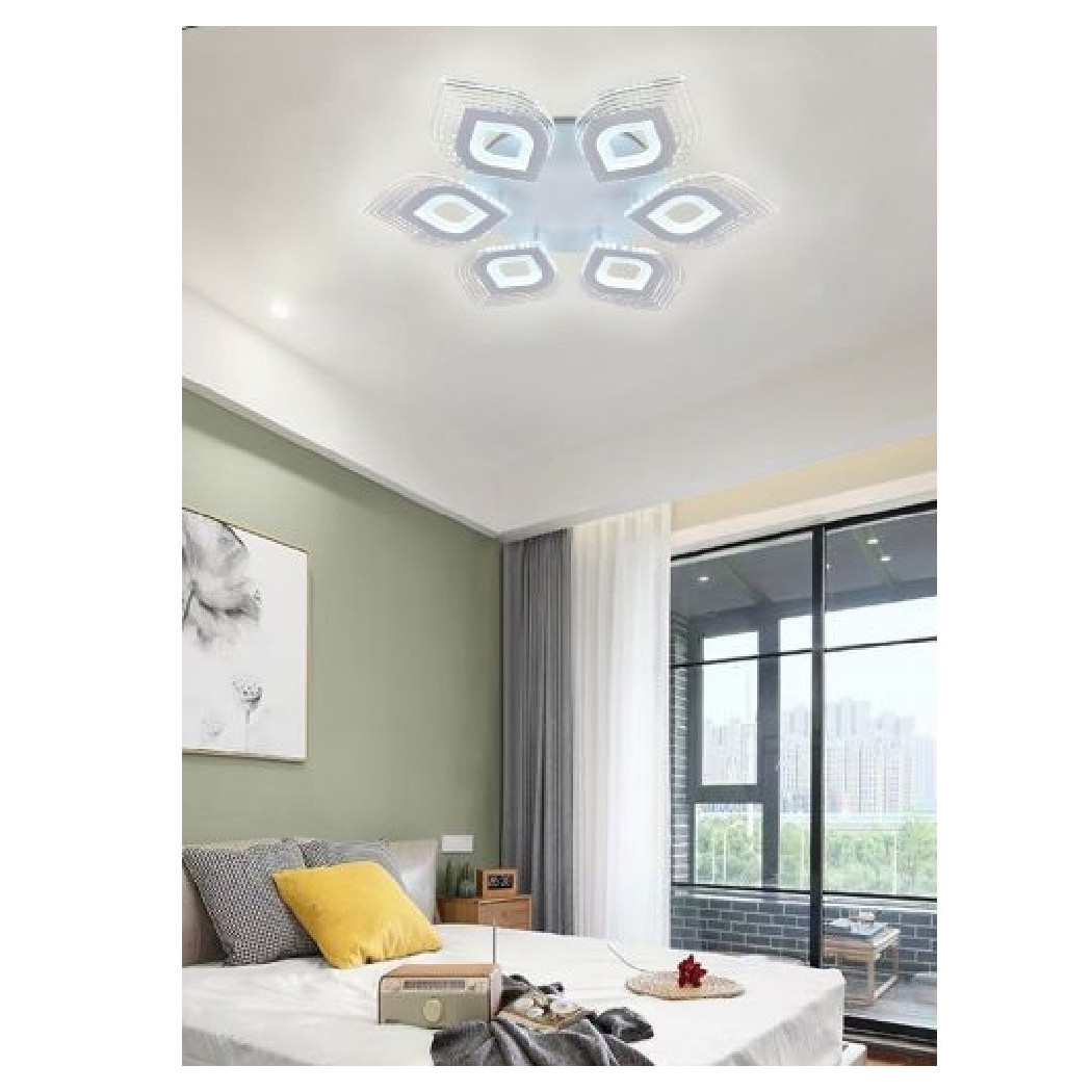 foto del prodotto trade shop lampadario plafoniera moderna soffitto luce fredda 6500k naturale 4000k 55w c27b bianco freddo 