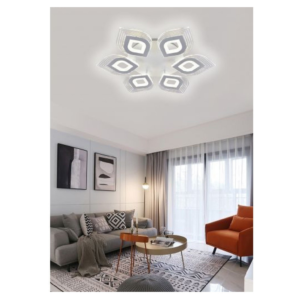 foto del prodotto trade shop lampadario plafoniera moderna soffitto luce fredda 6500k naturale 4000k 55w c27b bianco naturale 