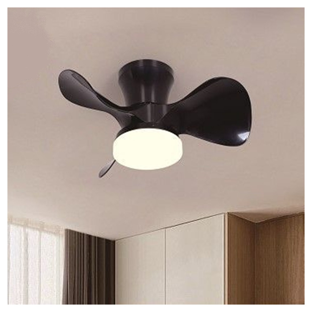 foto del prodotto trade shop lampadario plafoniera ventilatore da soffitto led ip20 luce 3000 6500k nero 42293 