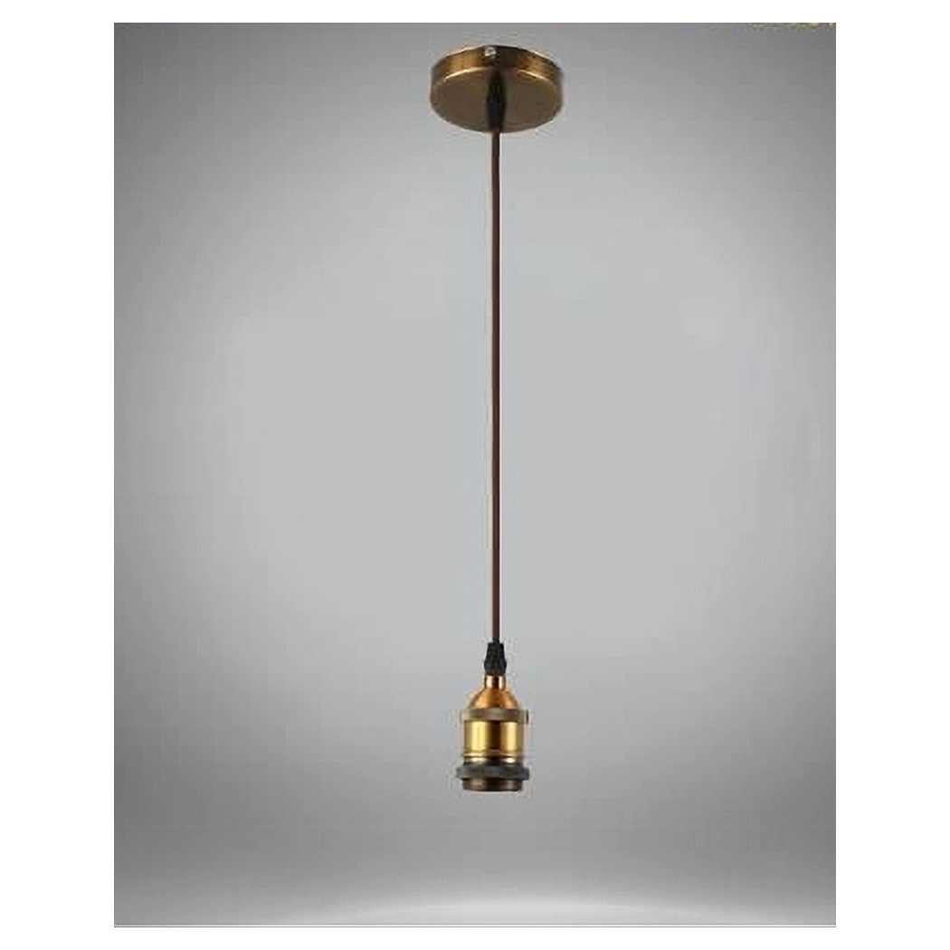 foto del prodotto trade shop lampadario portalampada a sospensione per lampadine e27 pendente 2 metri e27 2m oro