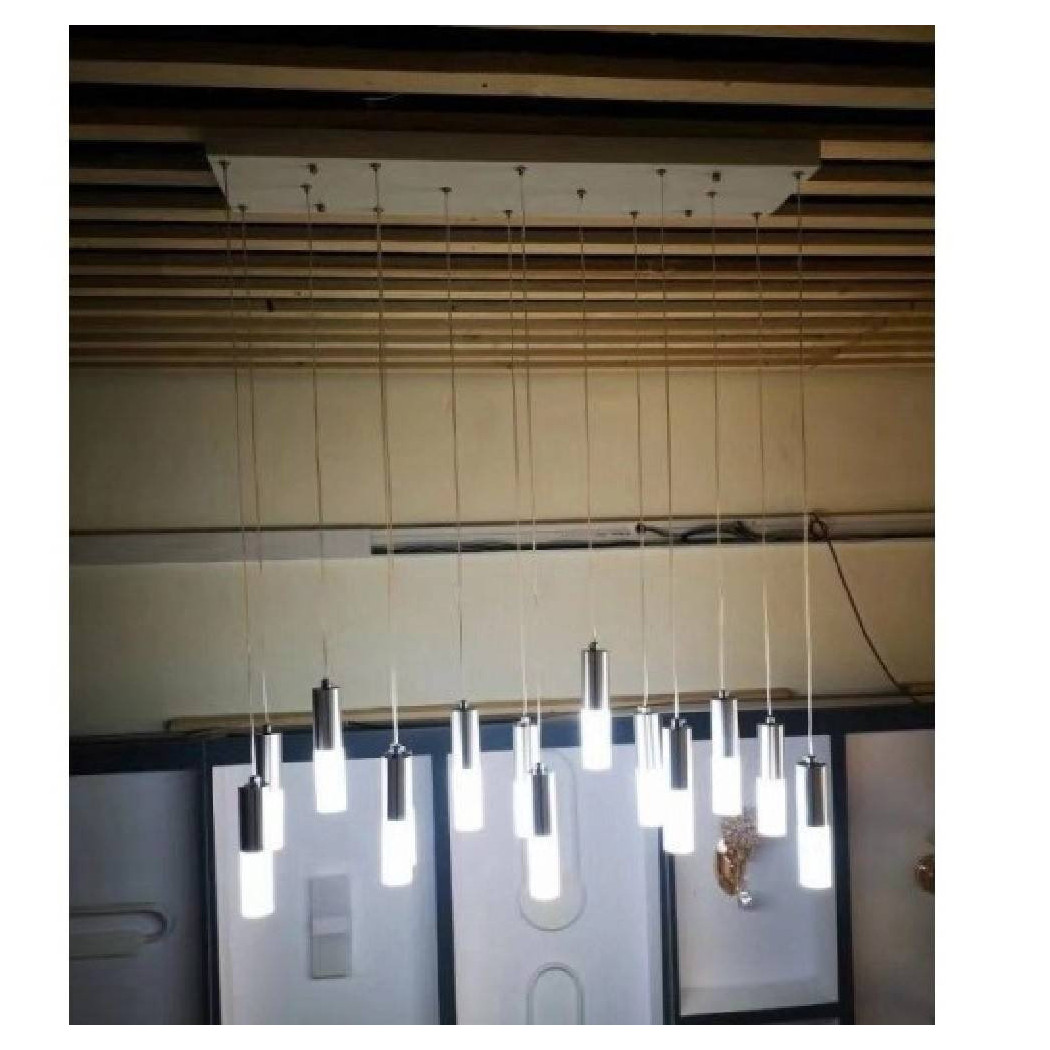foto del prodotto trade shop lampadario soffitto a sospensione 14 cilindri pendenti design moderno 6500k b05 