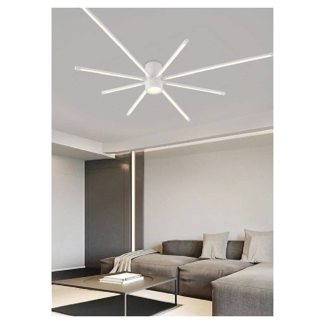 foto del prodotto trade shop lampadario soffitto led 43w plafoniera moderna bianco luce 6500k 3000k 4000k pn 27b bianco caldo 