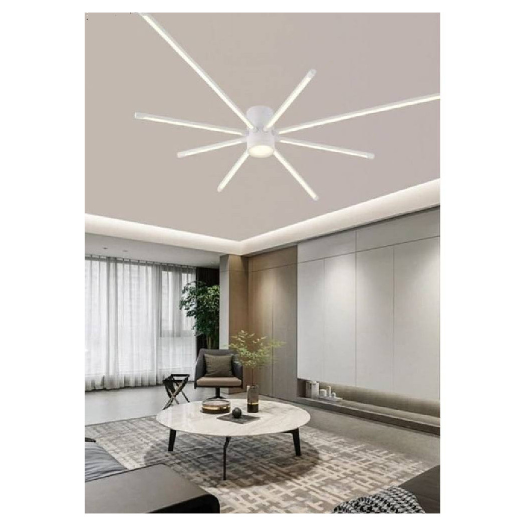 foto del prodotto trade shop lampadario soffitto led 43w plafoniera moderna bianco luce 6500k 3000k 4000k pn 27b bianco freddo 