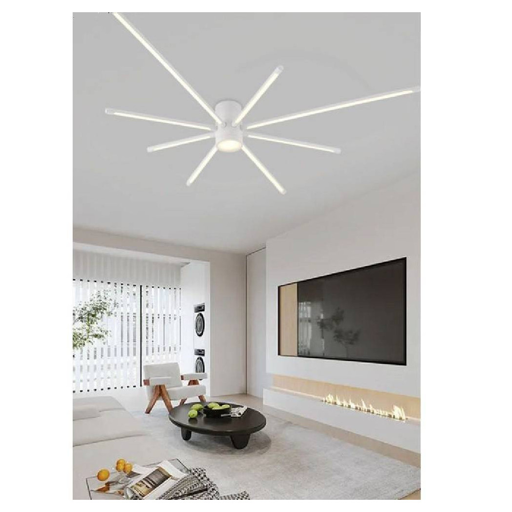 foto del prodotto trade shop lampadario soffitto led 43w plafoniera moderna bianco luce 6500k 3000k 4000k pn 27b bianco naturale 