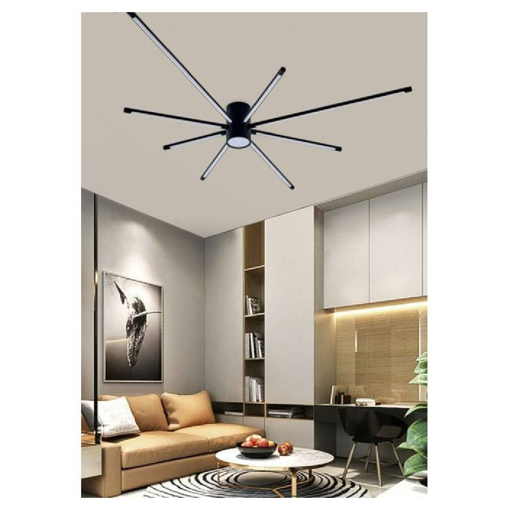 foto del prodotto trade shop lampadario soffitto led 43w plafoniera moderna nero luce 6500k 3000k 4000k pn 27n bianco caldo 