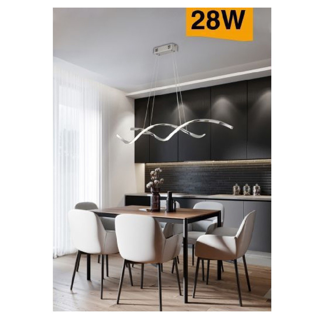 foto del prodotto trade shop lampadario soffitto led moderno onde intrecciate 28w luce 6500k 4000k 3000k b56a bianco freddo 