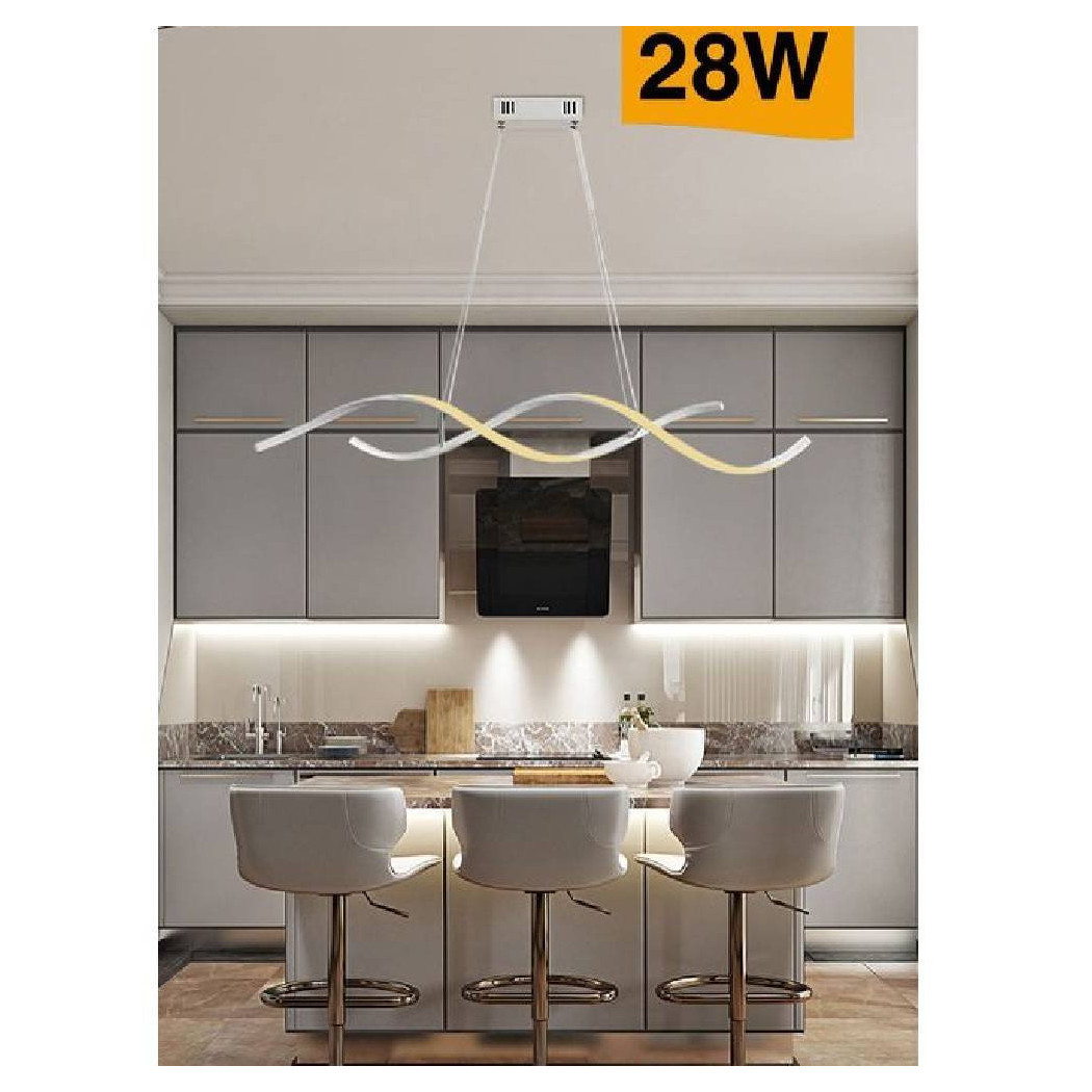 foto del prodotto trade shop lampadario soffitto led onde intrecciate moderno 28w luce 3000k 6500k 4000k b56b bianco caldo 