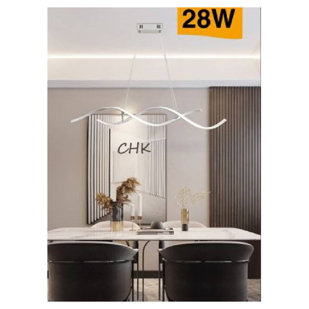 foto del prodotto trade shop lampadario soffitto led onde intrecciate moderno 28w luce 3000k 6500k 4000k b56b bianco naturale 