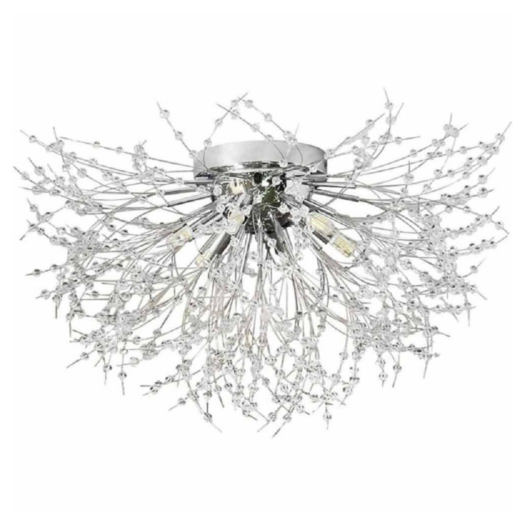 foto del prodotto trade shop lampadario soffitto plafoniera argento moderna cristalli fuochi artificio g9 pn 13a 
