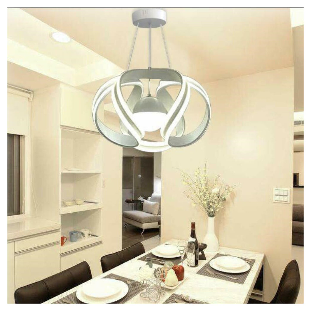 foto del prodotto trade shop lampadario soffitto sfera moderno led 78w lampada luce calda fredda naturale b21 bianco naturale 