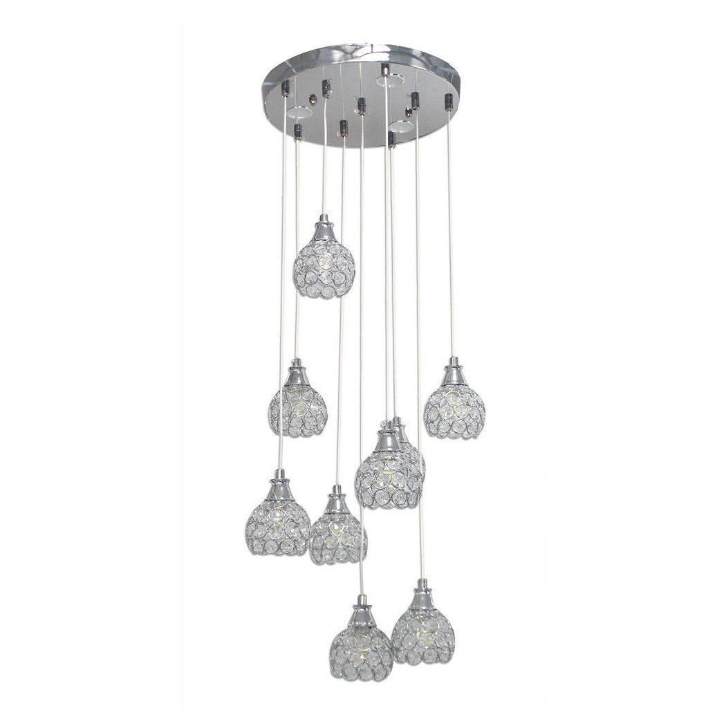 foto del prodotto trade shop lampadario soffitto sospensione plafoniera oro argento attacco g9 luce 6500k b37 argento