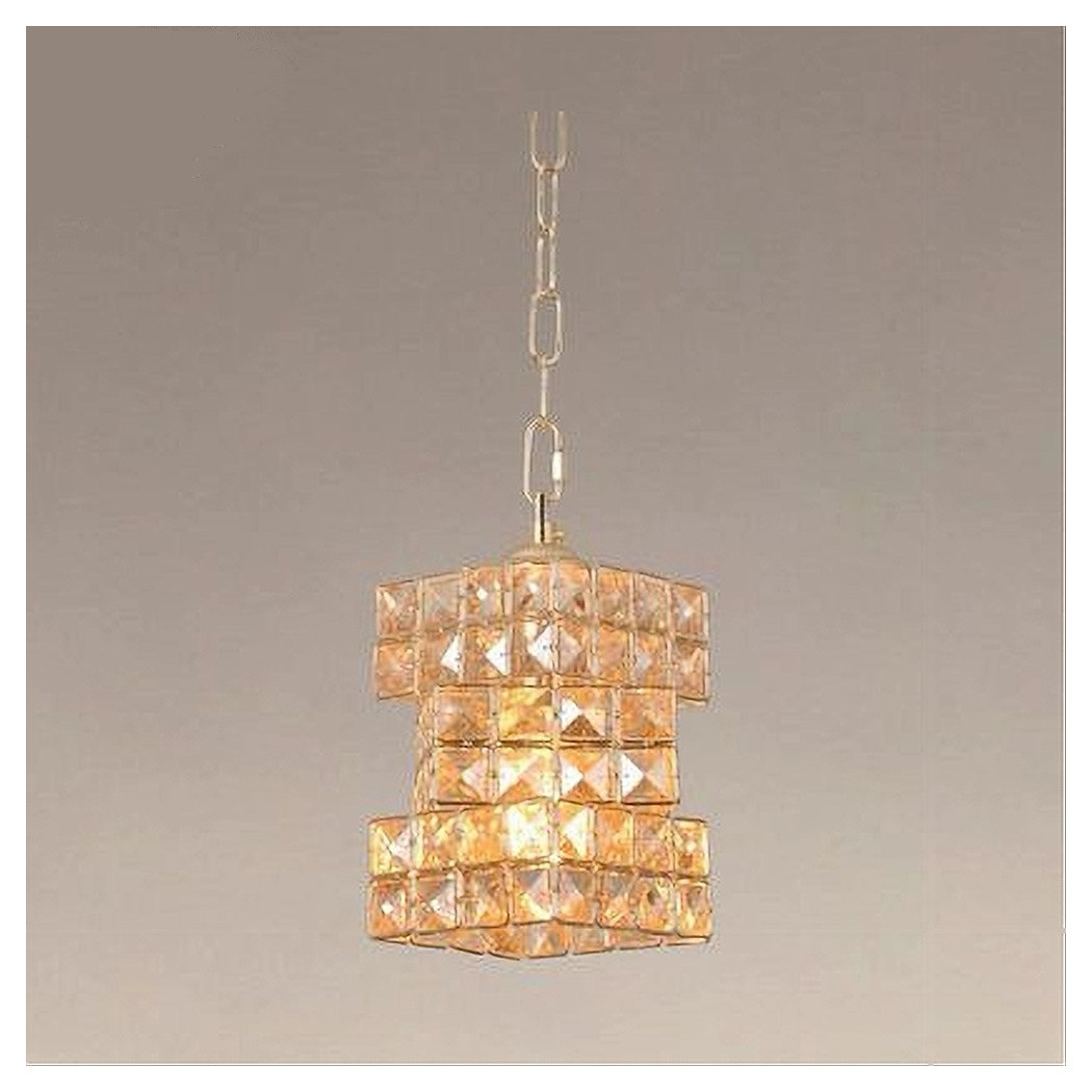foto del prodotto trade shop lampadario sospeso rettangolare intrecciato con cristalli luce e27 oro 32392 