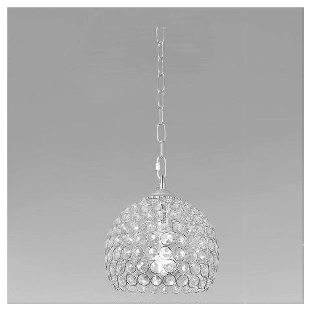 foto del prodotto trade shop lampadario sospeso tondo cupola lampada mezza sfera cristalli luce e27 argento 32378 