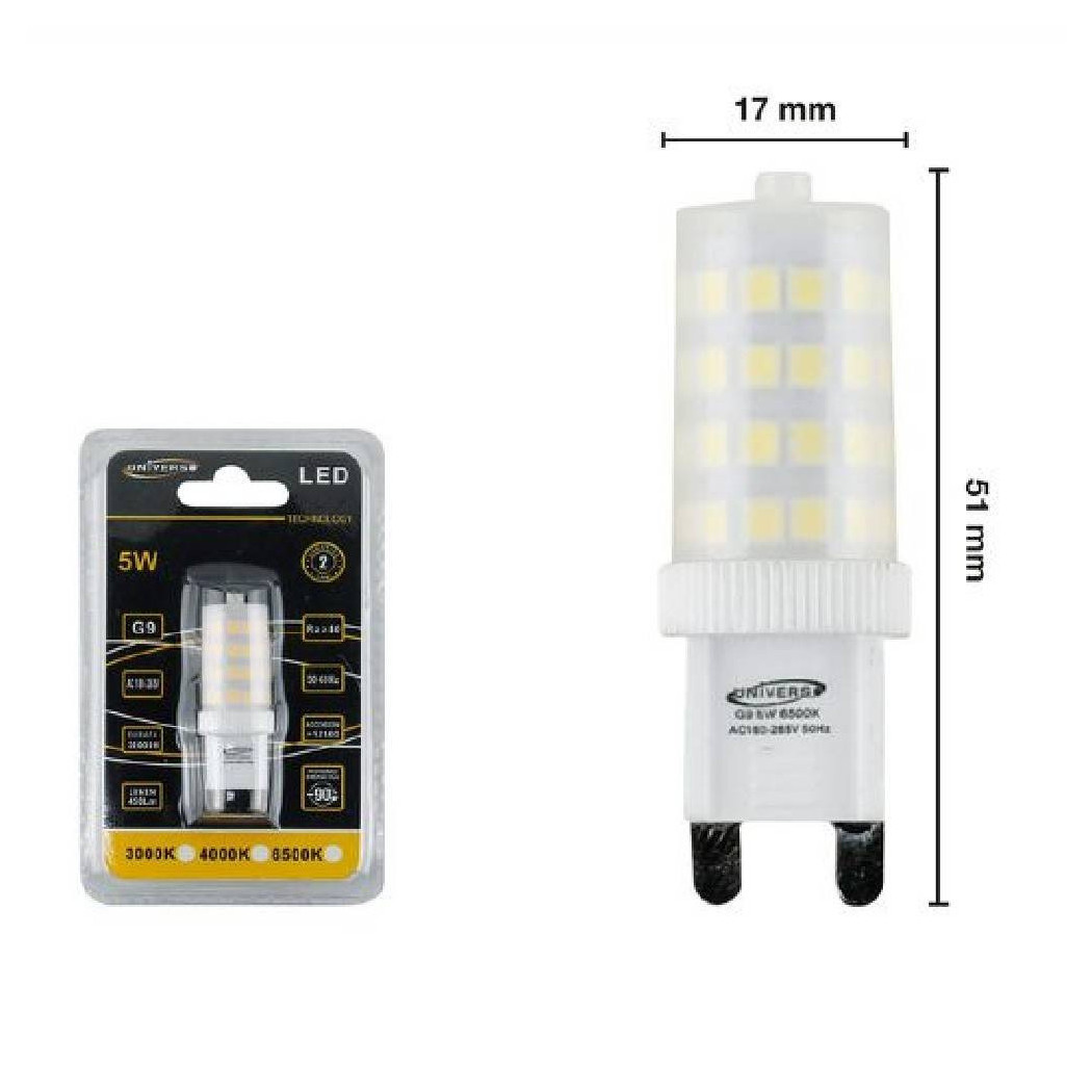 foto del prodotto trade shop lampadina 51 led smd g9 5 watt luce bianca fredda calda naturale faretto bianco freddo 