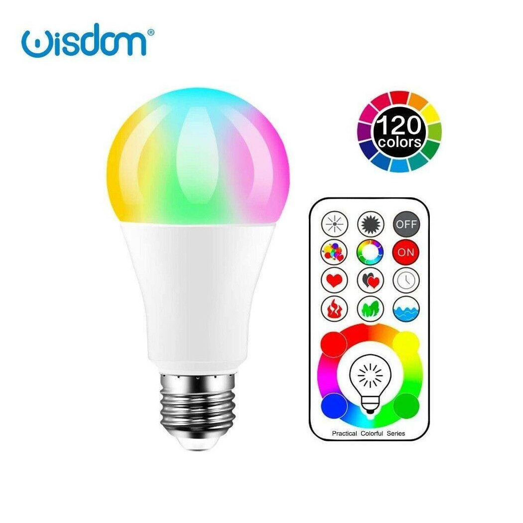 foto del prodotto trade shop lampadina a led da 10 watt lampada e27 rgb rgbw con telecomando dimmerabile a 