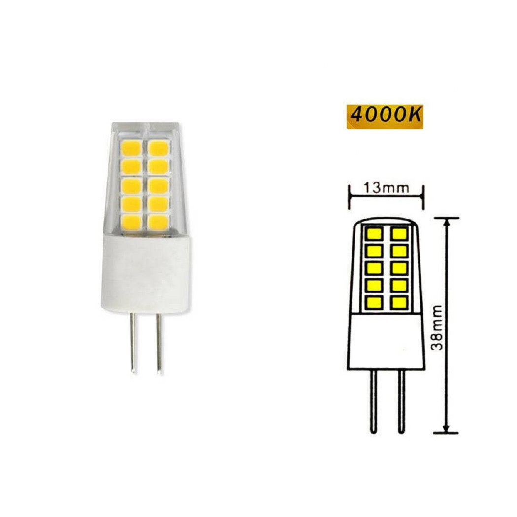 foto del prodotto trade shop lampadina g4 led smd 2,5 watt 12v luce fredda 6500k calda 3000k naturale 4000k bianco naturale 