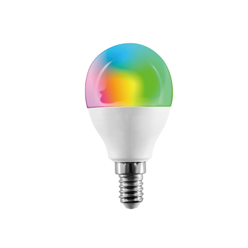 foto del prodotto trade shop lampadina intelligente smart g45 e14 5.5w 350lm wifi led rgb cct dimmerabile app 