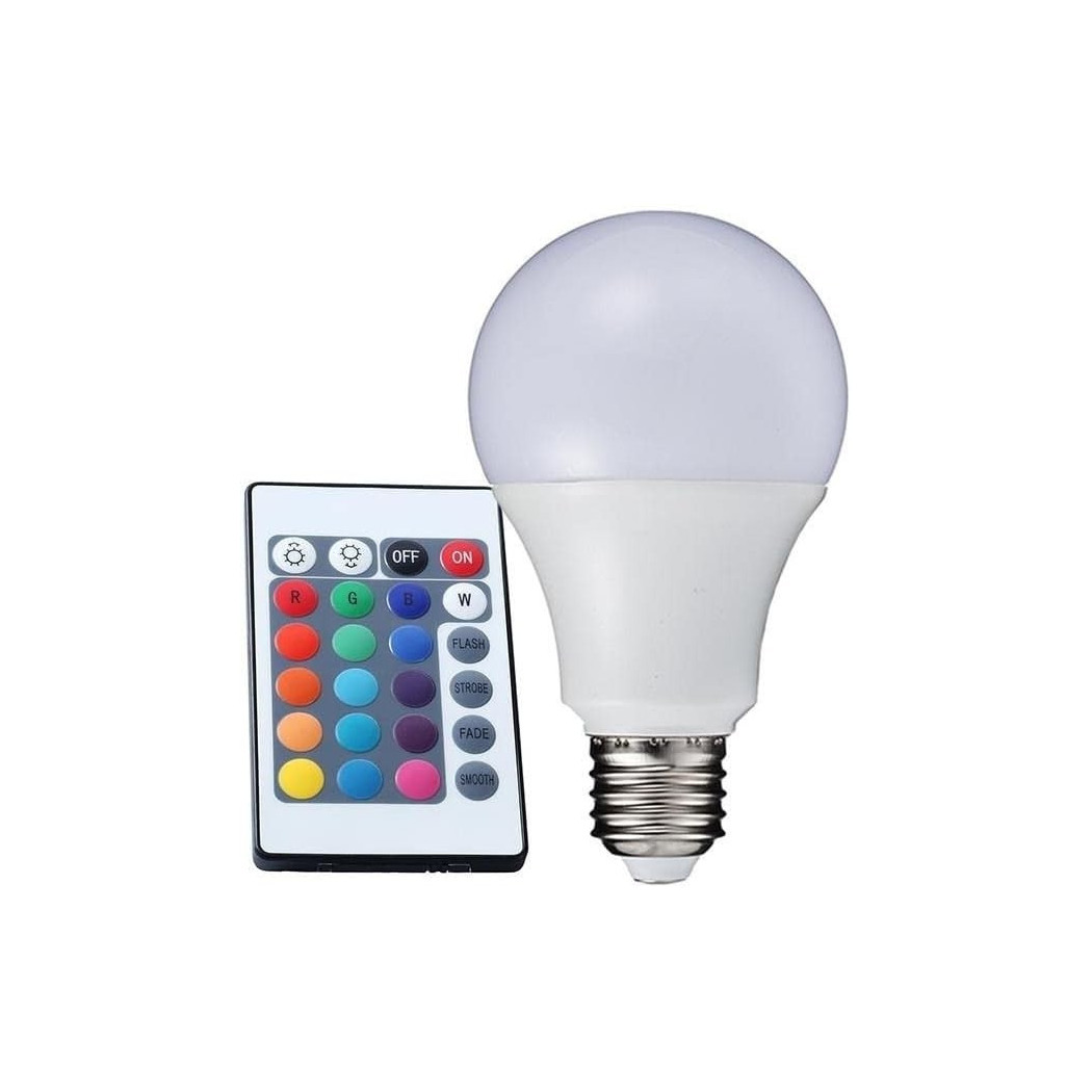 foto del prodotto trade shop lampadina lampada faretto led rgb con telecomando luce multicolor e27 da interno 7 watt