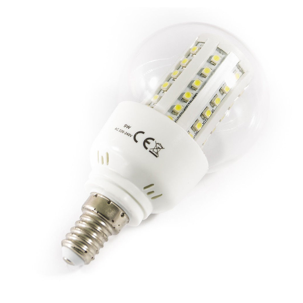 foto del prodotto trade shop lampadina led con 60smd e27 e14 9w lunga durata luce calda e fredda bianco freddo e14 