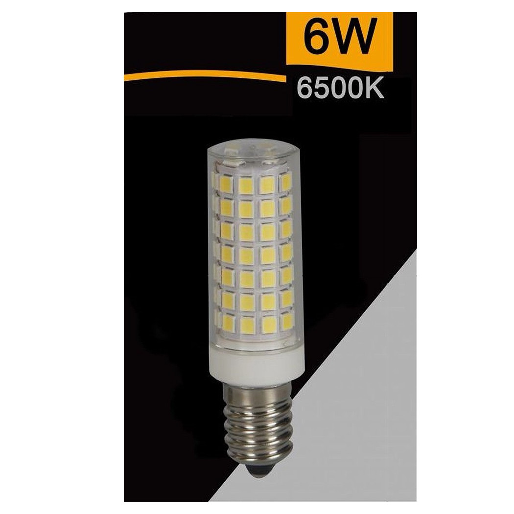 foto del prodotto trade shop lampadina led e14 6w 700lm tubolare luce fredda calda naturale sparac e14 6w ce1 bianco freddo 
