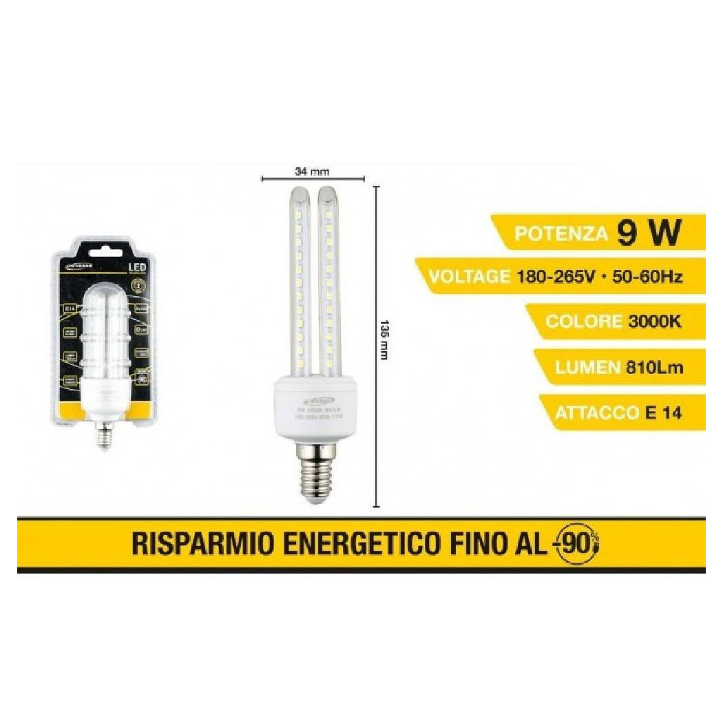 foto del prodotto trade shop lampadina led e14 9w bianco caldo 3000k freddo 6500k naturale 4000k 48d 2u03t bianco caldo 