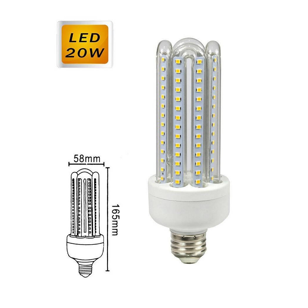 foto del prodotto trade shop lampadina led e27 20w luce bianca fredda 6500k calda 3000k naturale 4000k 4u03t bianco caldo 
