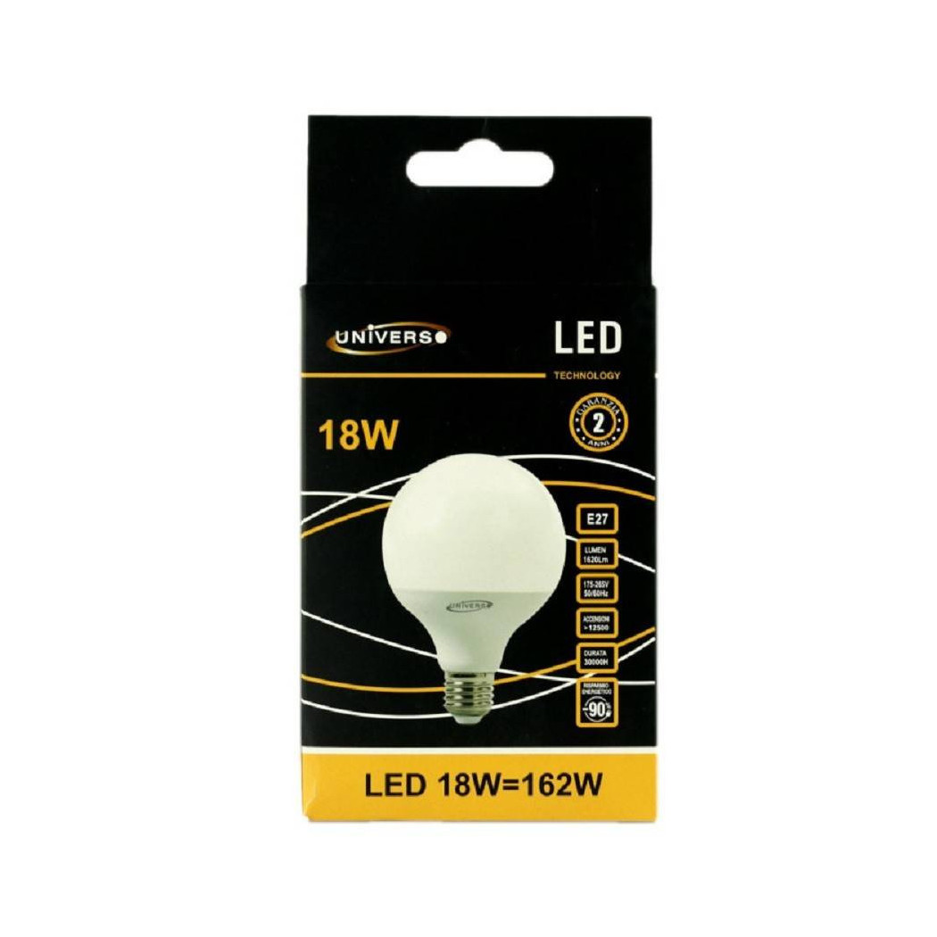 foto del prodotto trade shop lampadina led e27 a globo g95 18 w luce bianco caldo freddo naturale g95 02 bianco caldo 