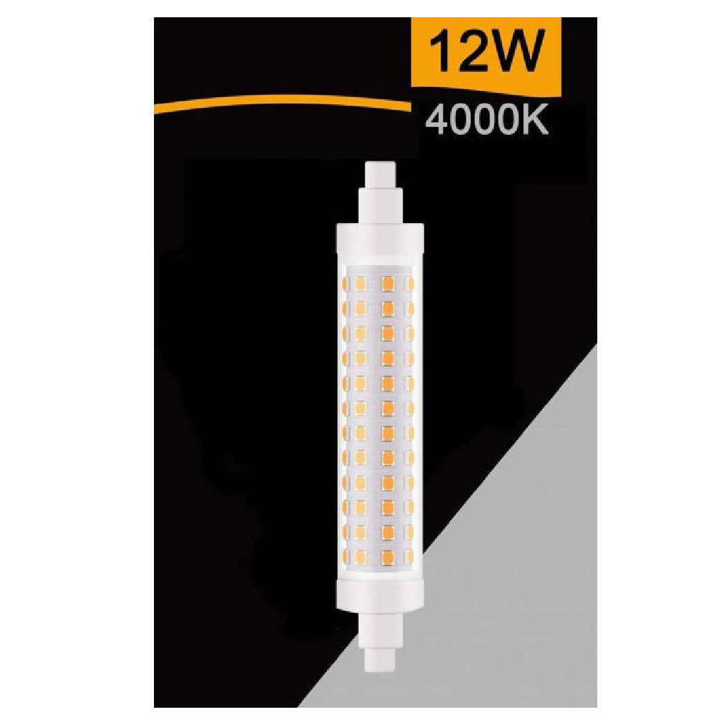 foto del prodotto trade shop lampadina led r7s 12 w 1320lm tubolare luce 3000k 4000k 6500k sparac r7s 12w 001 bianco naturale 