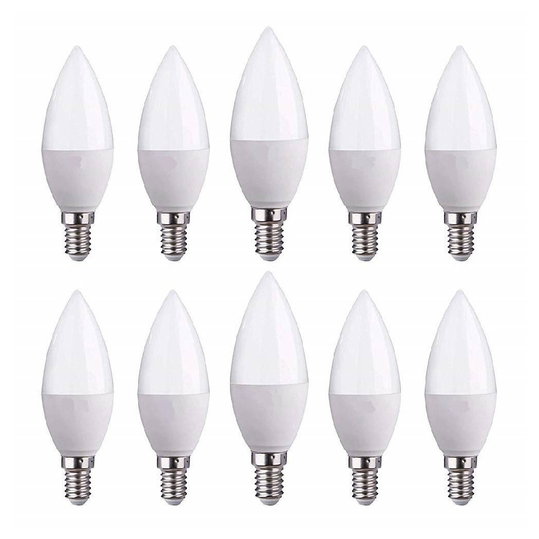 foto del prodotto trade shop lampadine a led e14 c37 forma effetto candela 4,5w luce calda fredda naturale bianco freddo 