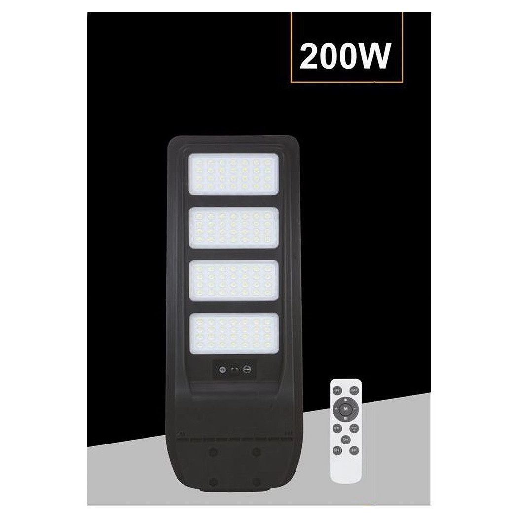 foto del prodotto trade shop lampione faretto solare 200w con sensore crepuscolare luce naturale 4000k tr 200w 