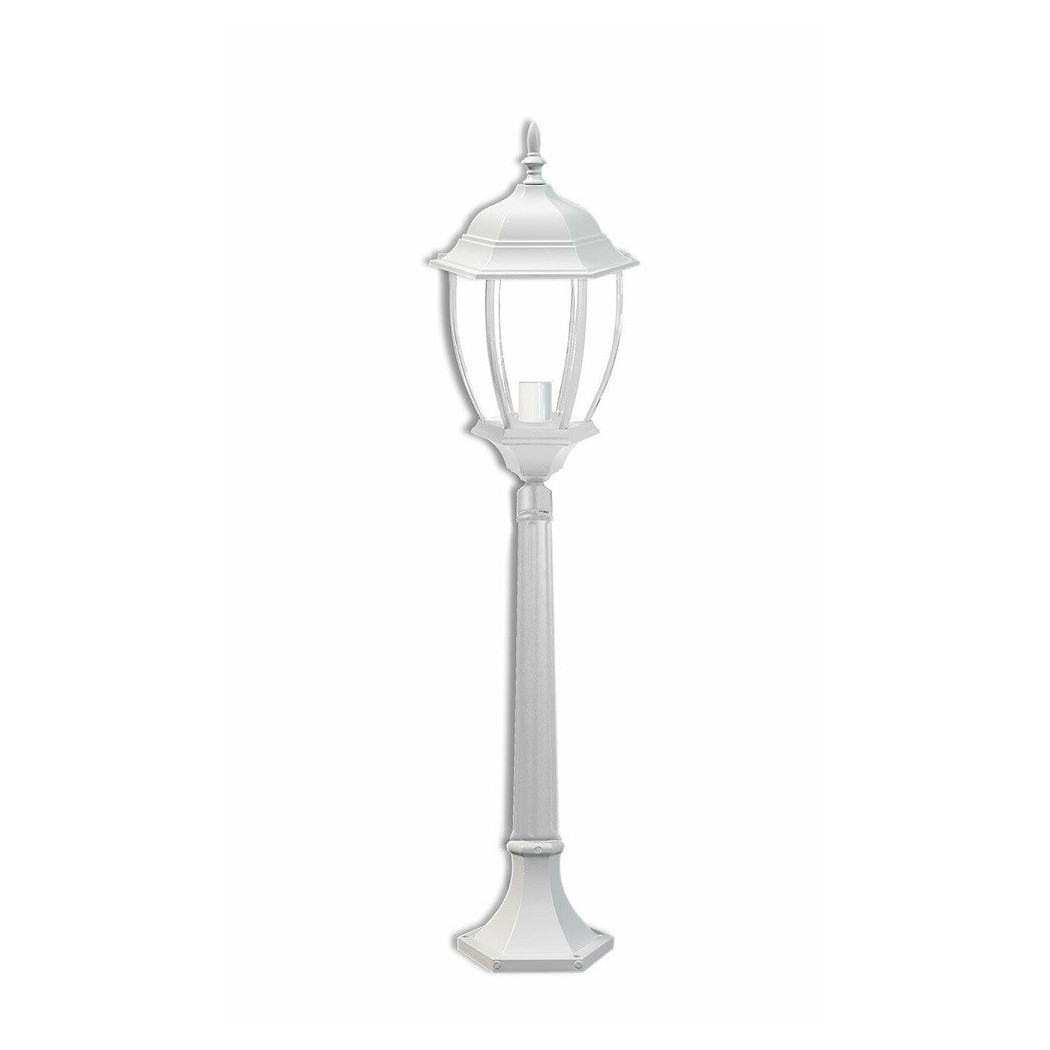 foto del prodotto trade shop lampione giardino 870mm lanterna in vetro e27 luce esterno alluminio es39 bianco 