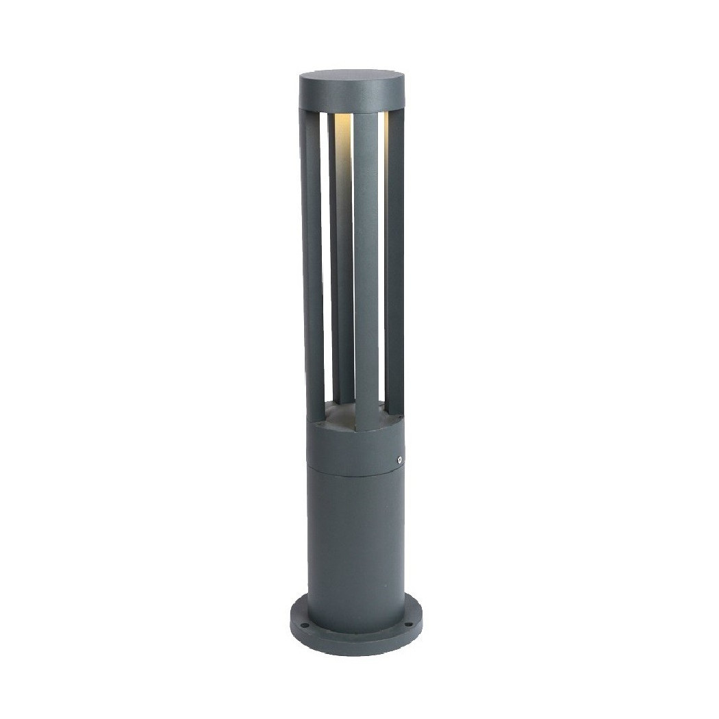 foto del prodotto trade shop lampione giardino lampada 12 watt led terra esterno ip65 lampioncino grigio es28 bianco freddo 