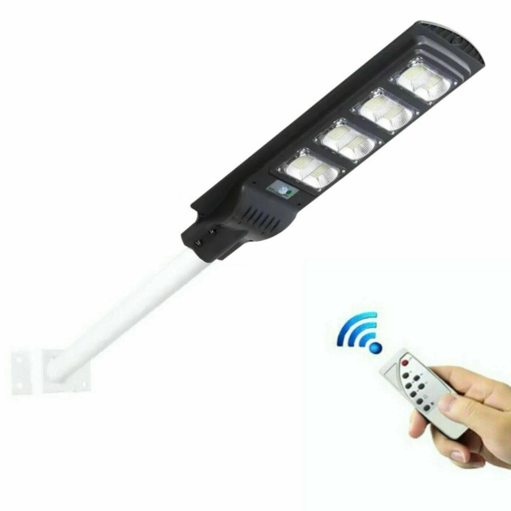 foto del prodotto trade shop lampione stradale 120led 120w pannello fotovoltaico energia solare esterno ip65 