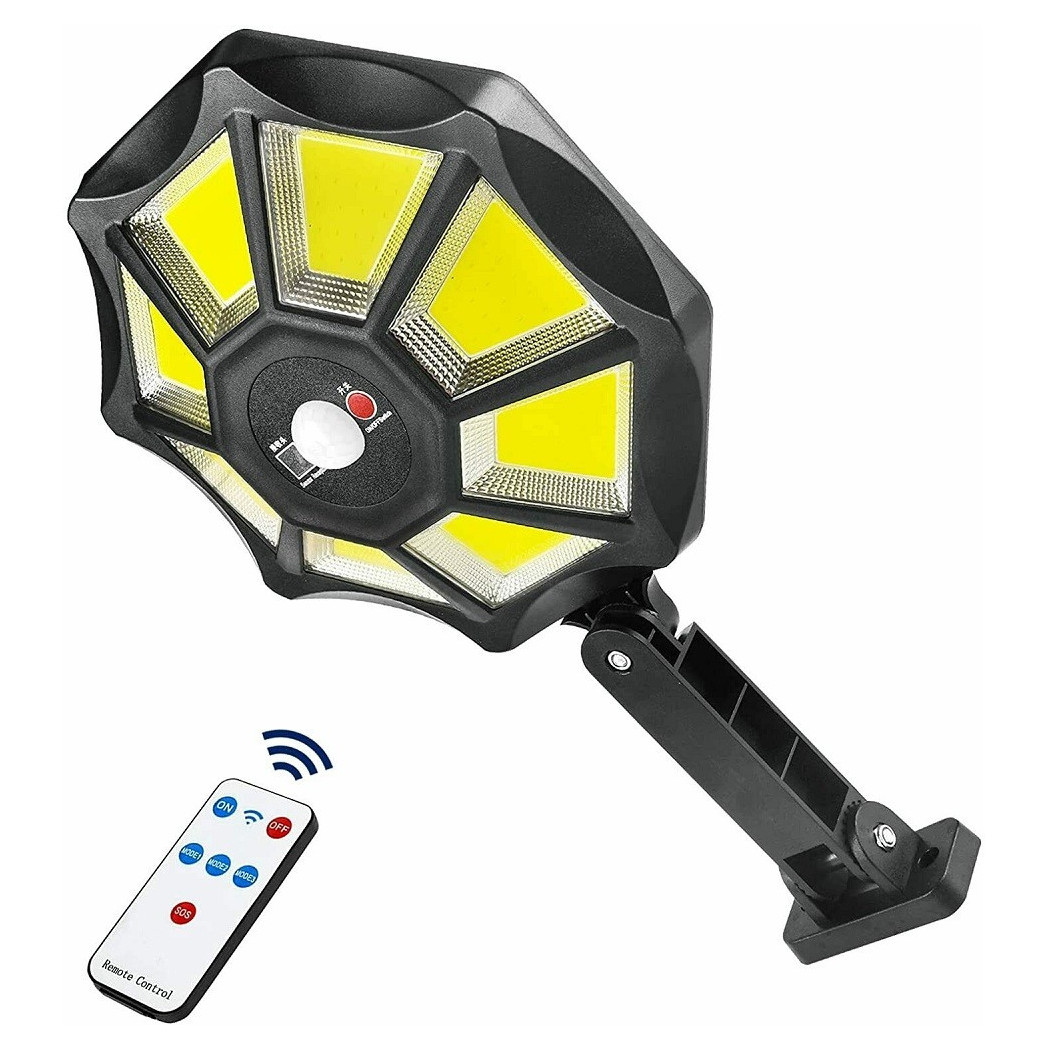 foto del prodotto trade shop lampione stradale faro a 168 led con pannello solare telecomando sensore tx 8230 