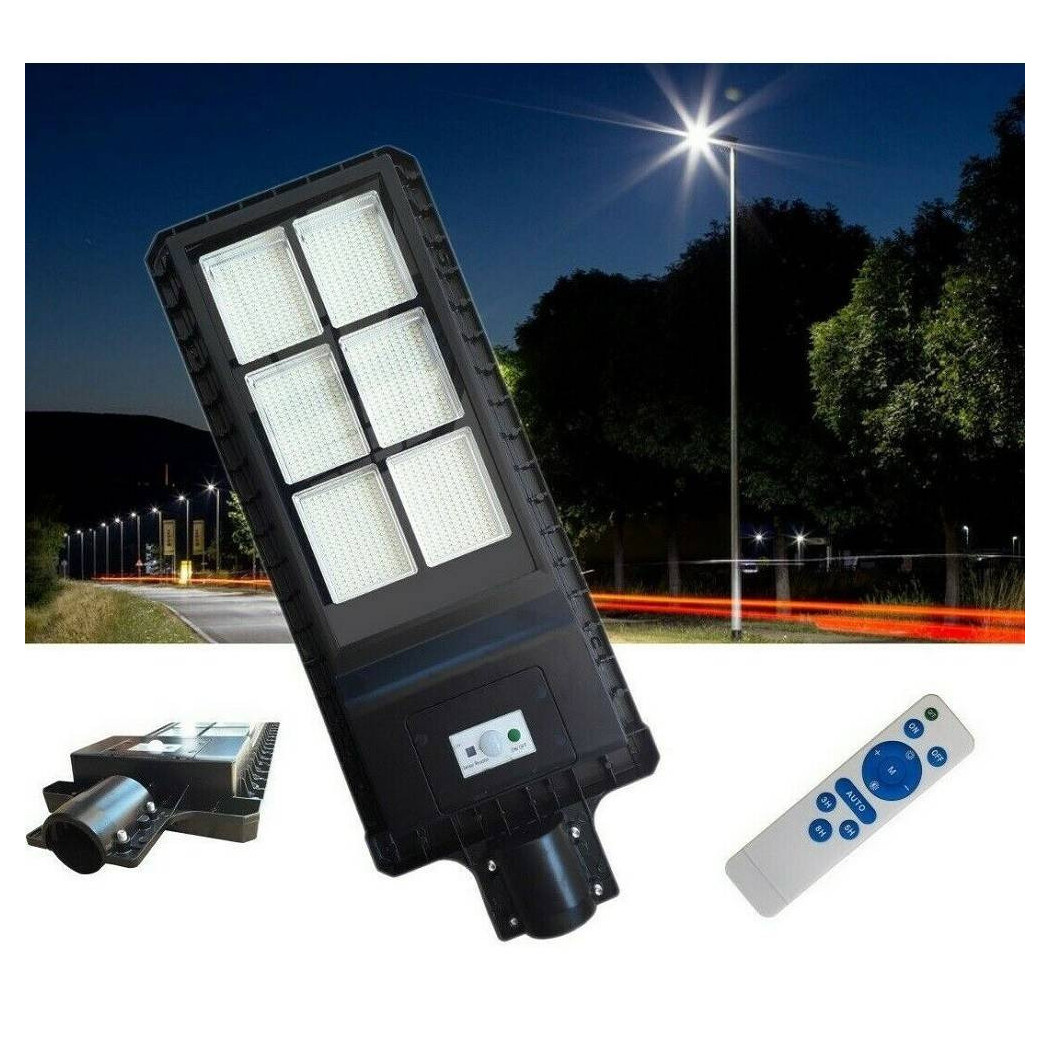 foto del prodotto trade shop lampione stradale faro a led 180w con pannello solare telecomando fb 99180 