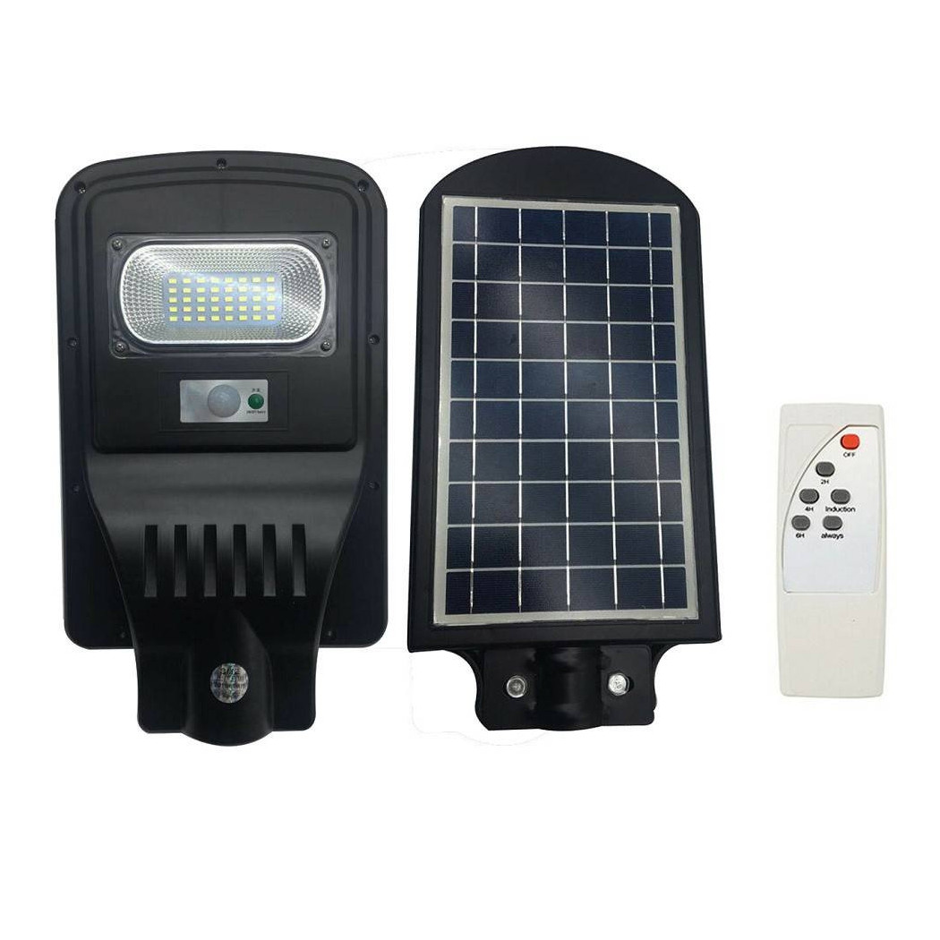 foto del prodotto trade shop lampione stradale led 30 w pannello fotovoltaico energia solare esterno 