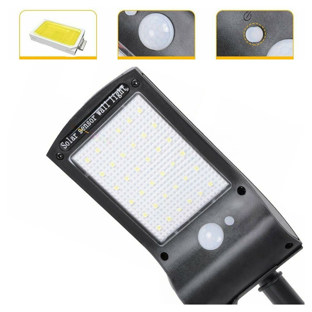 foto del prodotto trade shop lampione stradale pannello energia solare faro fotovoltaico esterno 36 led luce 