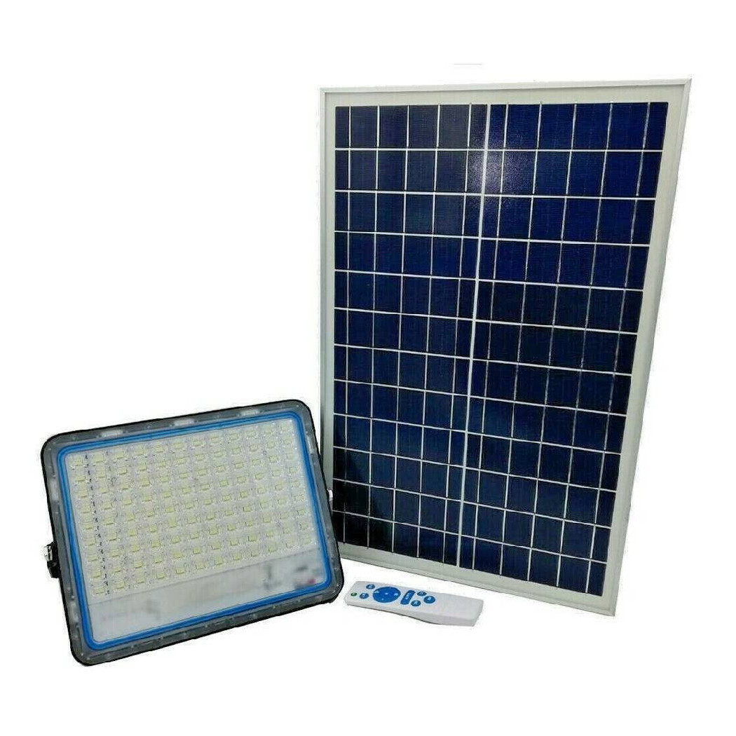 foto del prodotto trade shop lampione stradale solare faro a led 200w con pannello solare luce fredda 58200 