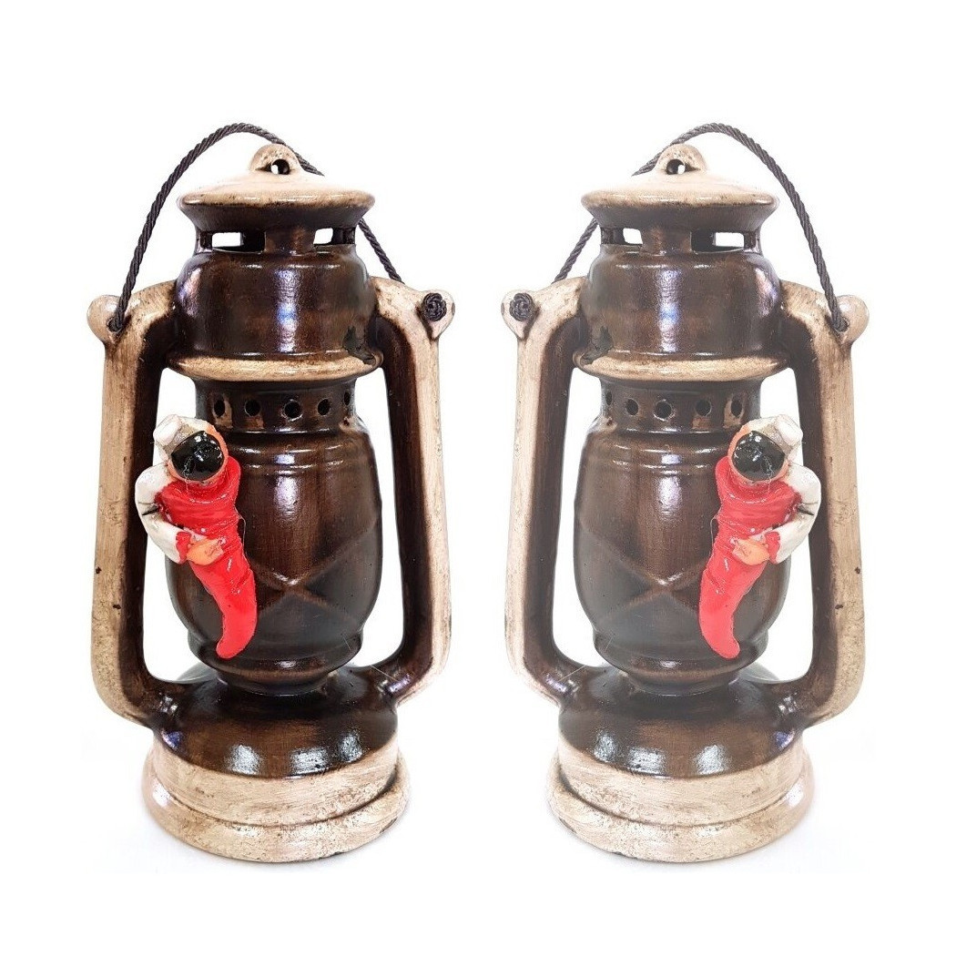 foto del prodotto trade shop lanterna elemento decorativo casa pulcinella portafortuna terracotta 