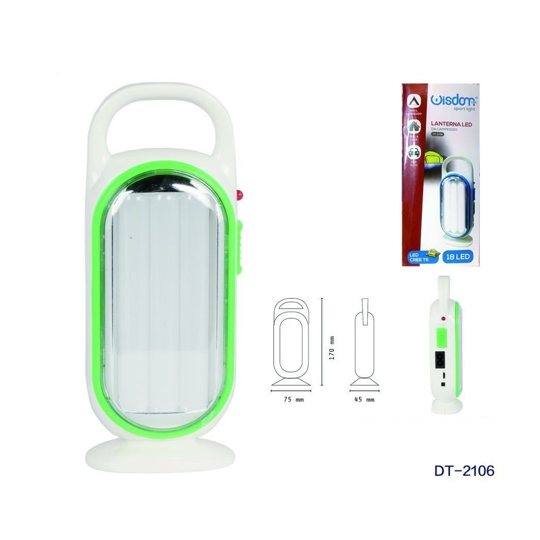 foto del prodotto trade shop lanterna led da campeggio per auto casa 18 led cree t6 lampada portatile dt 2106 