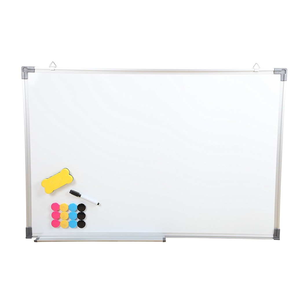 foto del prodotto trade shop lavagna magnetica xl struttura alluminio 40 x 60 cm 3 pennarelli 12 magneti 