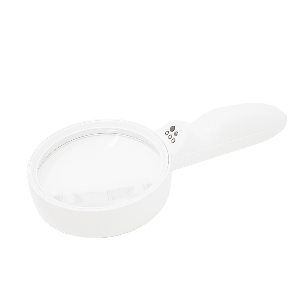 foto del prodotto trade shop lente di ingrandimento 4x da lettura lavoro 3 led luce bianca focale 125mm 