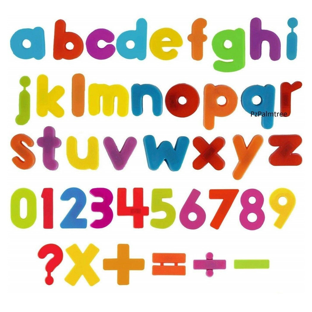 foto del prodotto trade shop lettere e numeri magneti calamita colorati gioco educativi didattici bambini scuola 