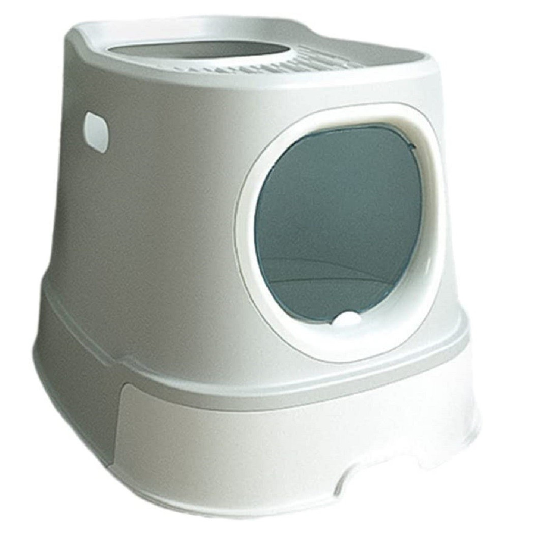 foto del prodotto trade shop lettiera per gatti toilette estraibile cassetto paletta antispruzzo sportello 