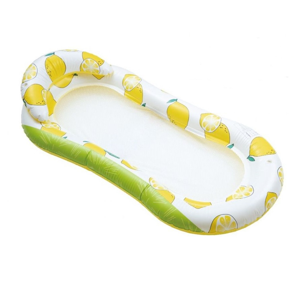 foto del prodotto trade shop lettino in rete amaca con schienale gonfiabile piscina motivo limoni 178x80cm 628533 