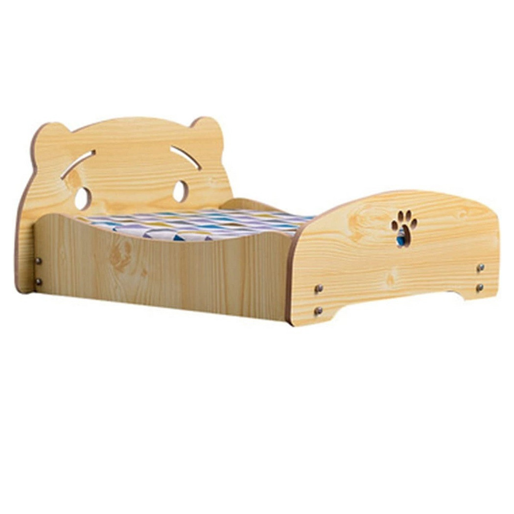 foto del prodotto trade shop letto cuscino per cani gatti animali domestici durevole in legno 47 x 42 x 23cm 