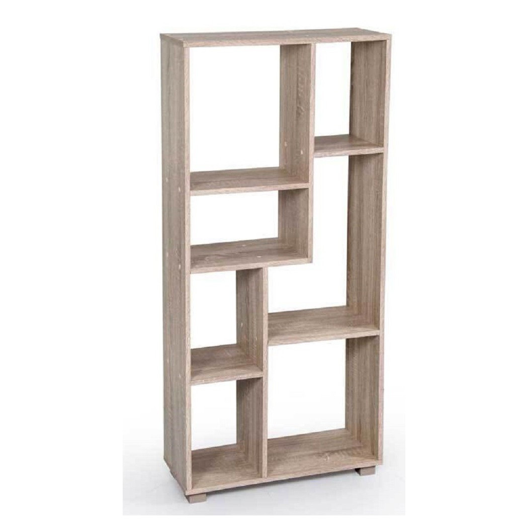 foto del prodotto trade shop libreria design moderna scaffale 7 ripiani rovere casa uffici 127x60x24cm 750878 